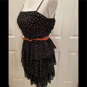 Bongo Dress Party Black/White Tiered Polka Dot Design Western Cowgirl Size 5